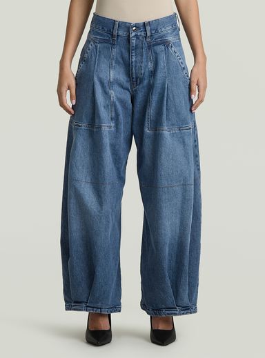 Pleated Loose Jeans